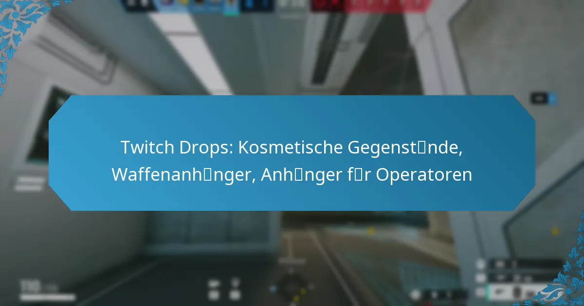 Twitch Drops: Kosmetische Gegenstände, Waffenanhänger, Anhänger für Operatoren